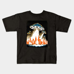 New York attacked by UFOs! Kids T-Shirt